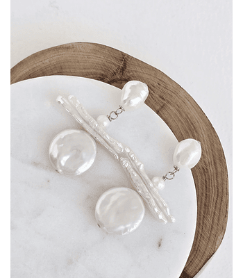 Aros perlas irregulares medianos