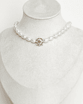 Choker perlas centro vintage dorado