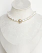 Choker perlas centro vintage dorado - Miniatura 3