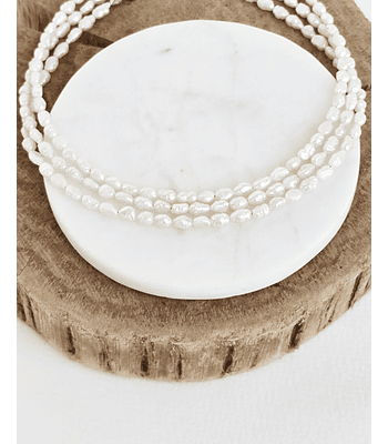 Collar perlas naturales 3 vueltas