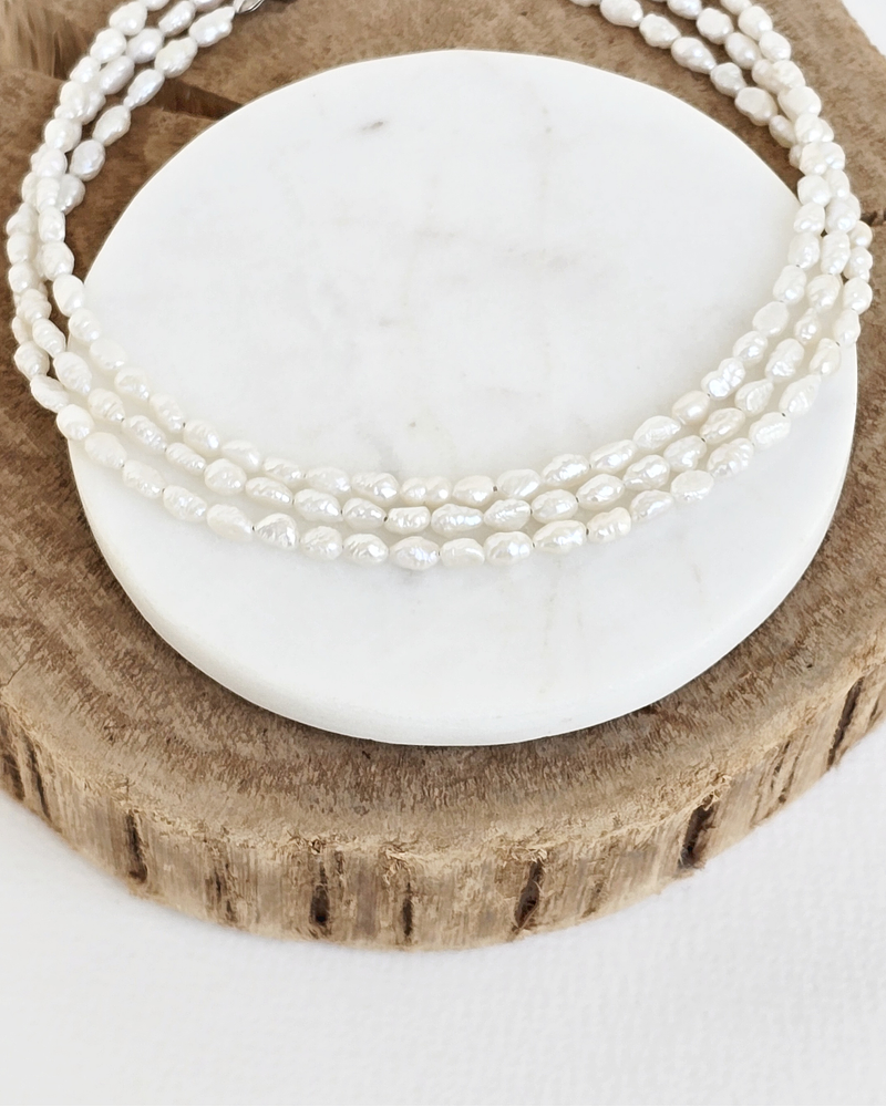 Collar perlas naturales 3 vueltas