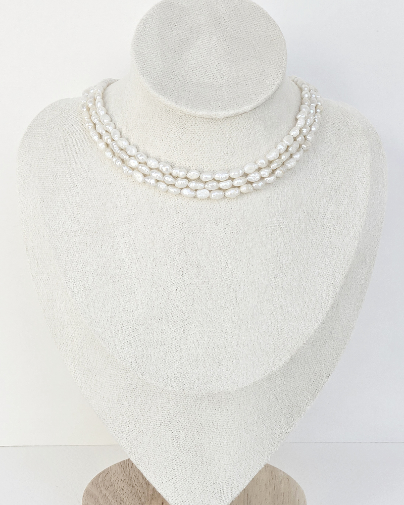 Collar perlas naturales 3 vueltas