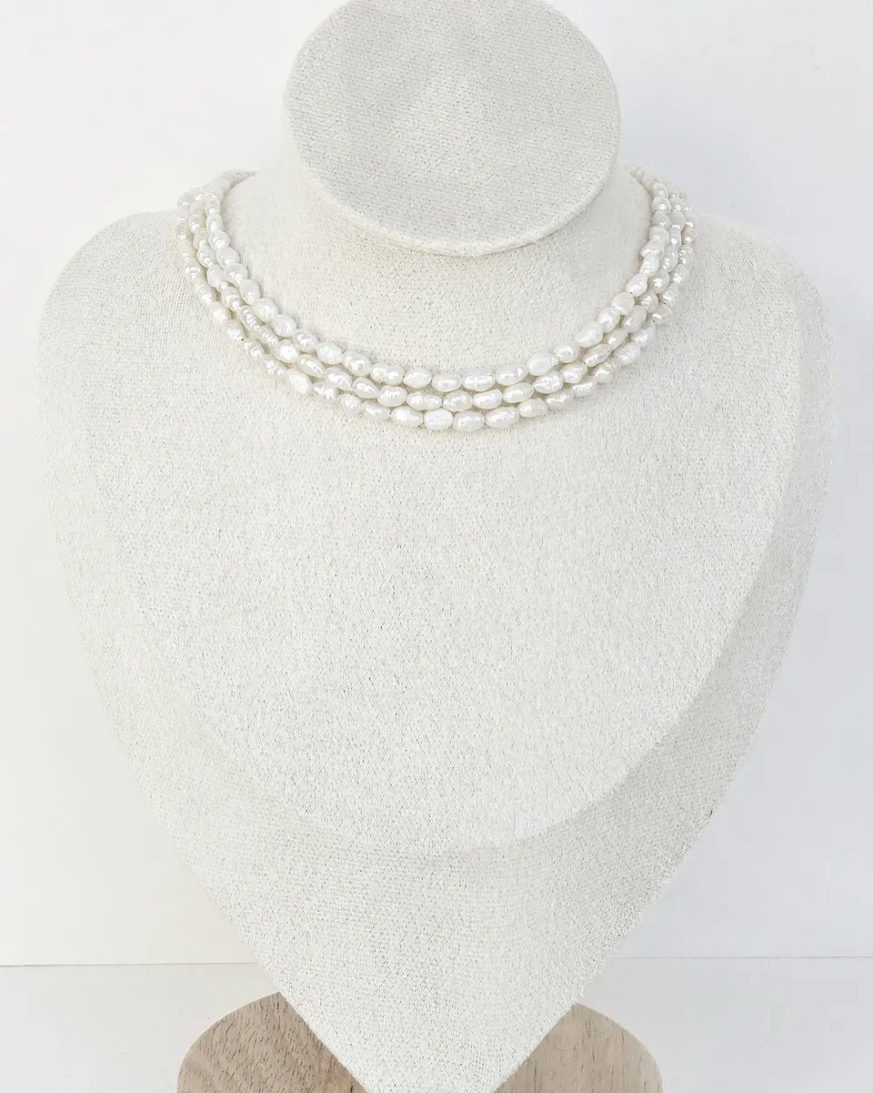 Collar perlas naturales 3 vueltas 3