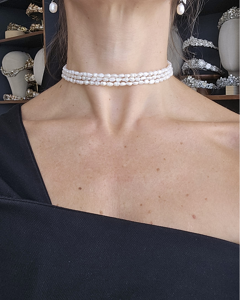 Collar perlas naturales 3 vueltas