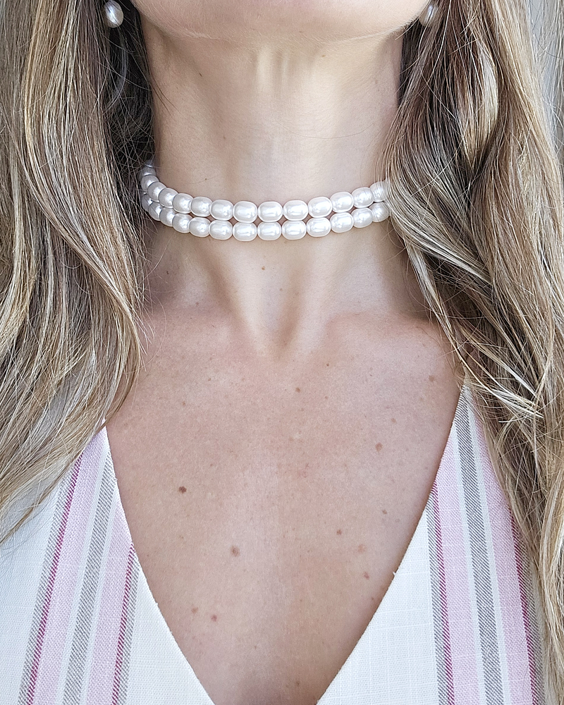 Choker perlas 2 vueltas