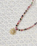Collar turmalinas con sol oro