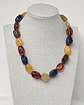 Collar resina multicolor azul y caramelo - Miniatura 3