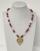 Collar piedras naturales grandes frambuesa y corazón - Miniatura 4