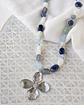 Collar piedras naturales azules con flor grande - Miniatura 1