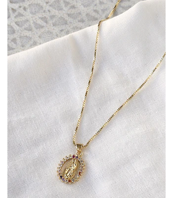 Collar virgen circonitas colores