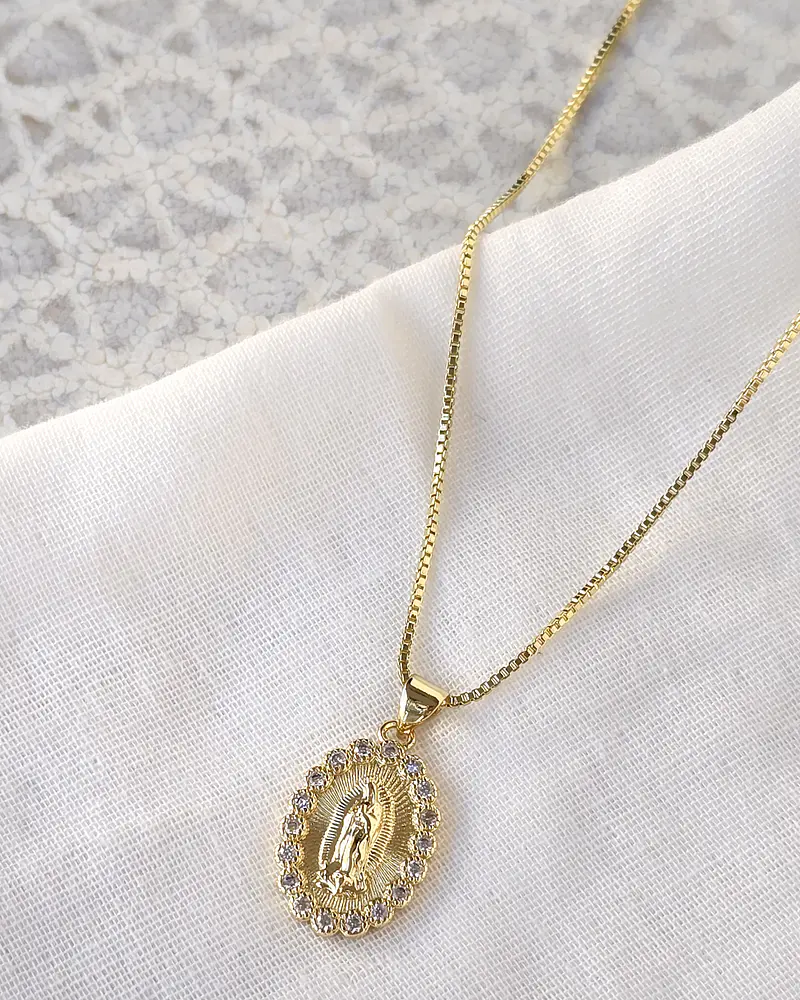 Collar virgen circonitas redondeadas