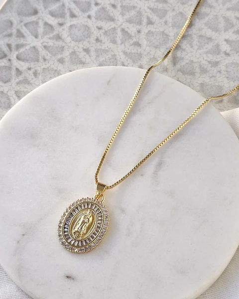 Collar virgen doble corrida circonitas