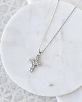 Collar cruz de circonitas plata