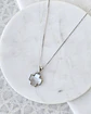 Collar cruz nácar plata - Miniatura 1