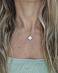 Collar cruz nácar plata - Miniatura 2