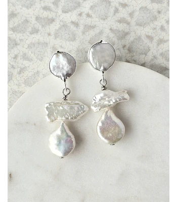 Aros perlas irregulares pequeños