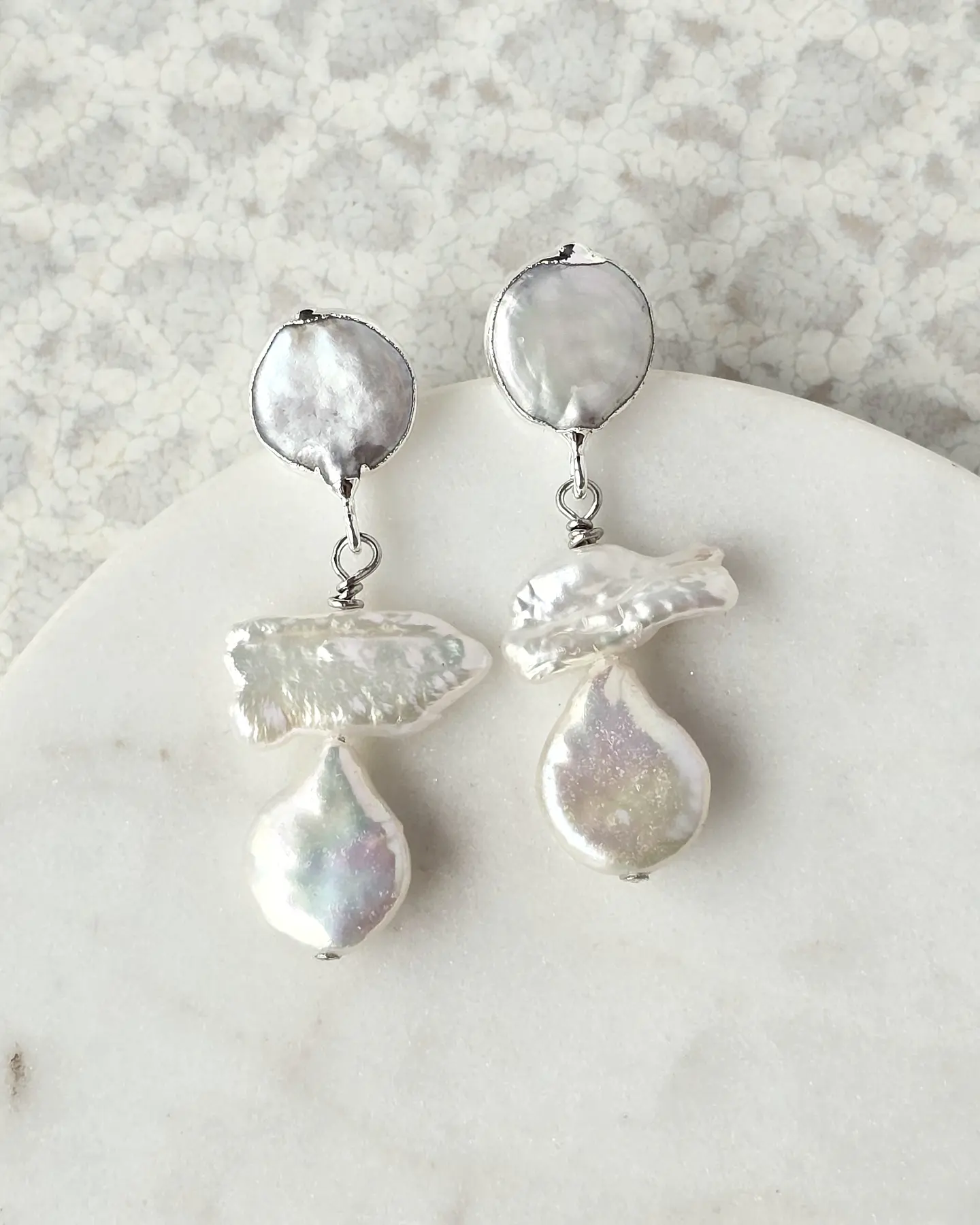 Aros perlas irregulares pequeños  2