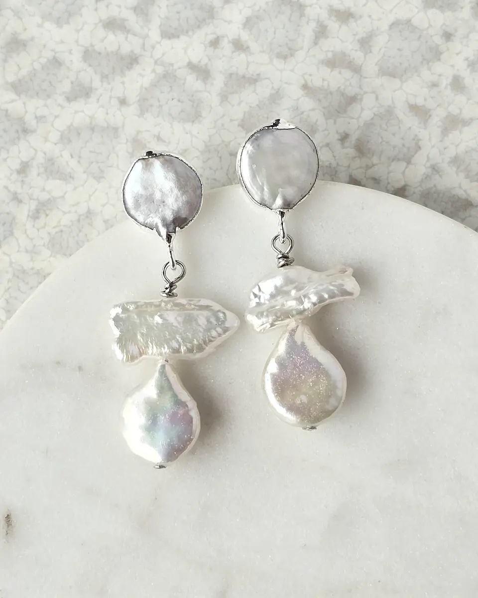 Aros perlas irregulares pequeños  2
