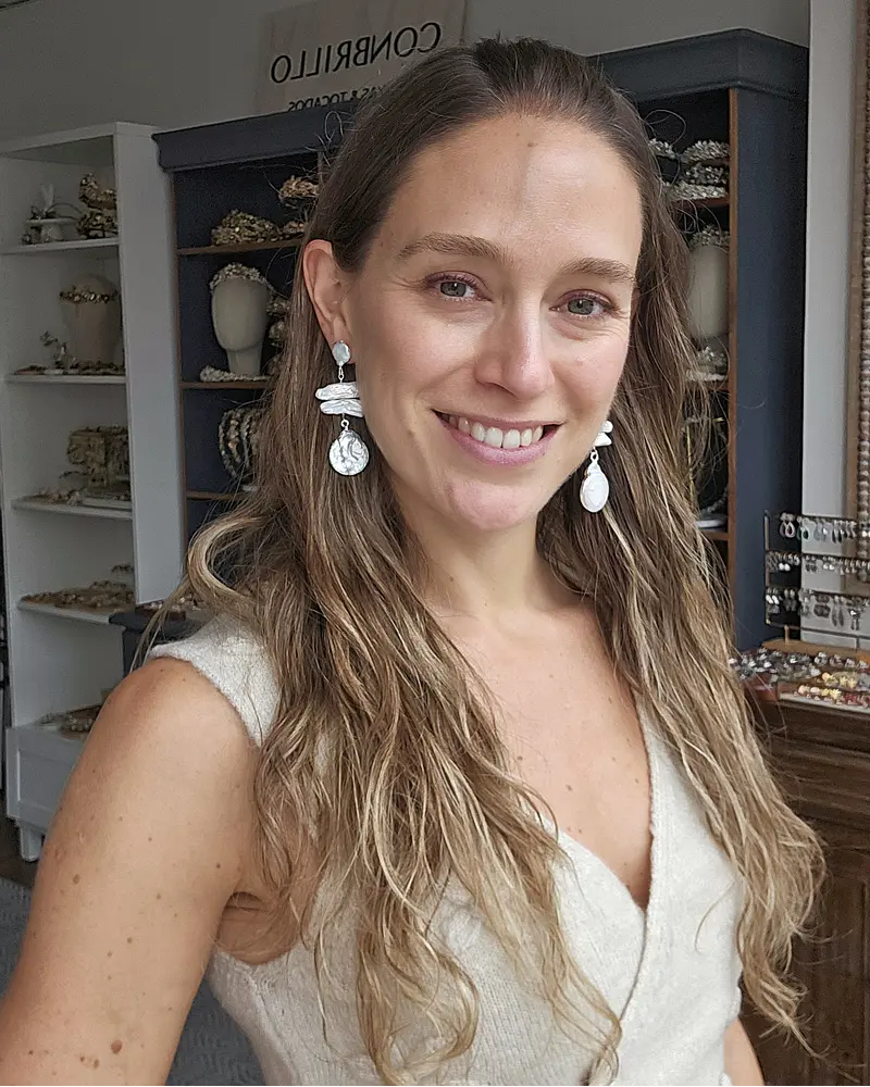 Aros irregulares de perlas grandes silver