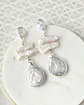 Aros irregulares de perlas grandes silver - Miniatura 2