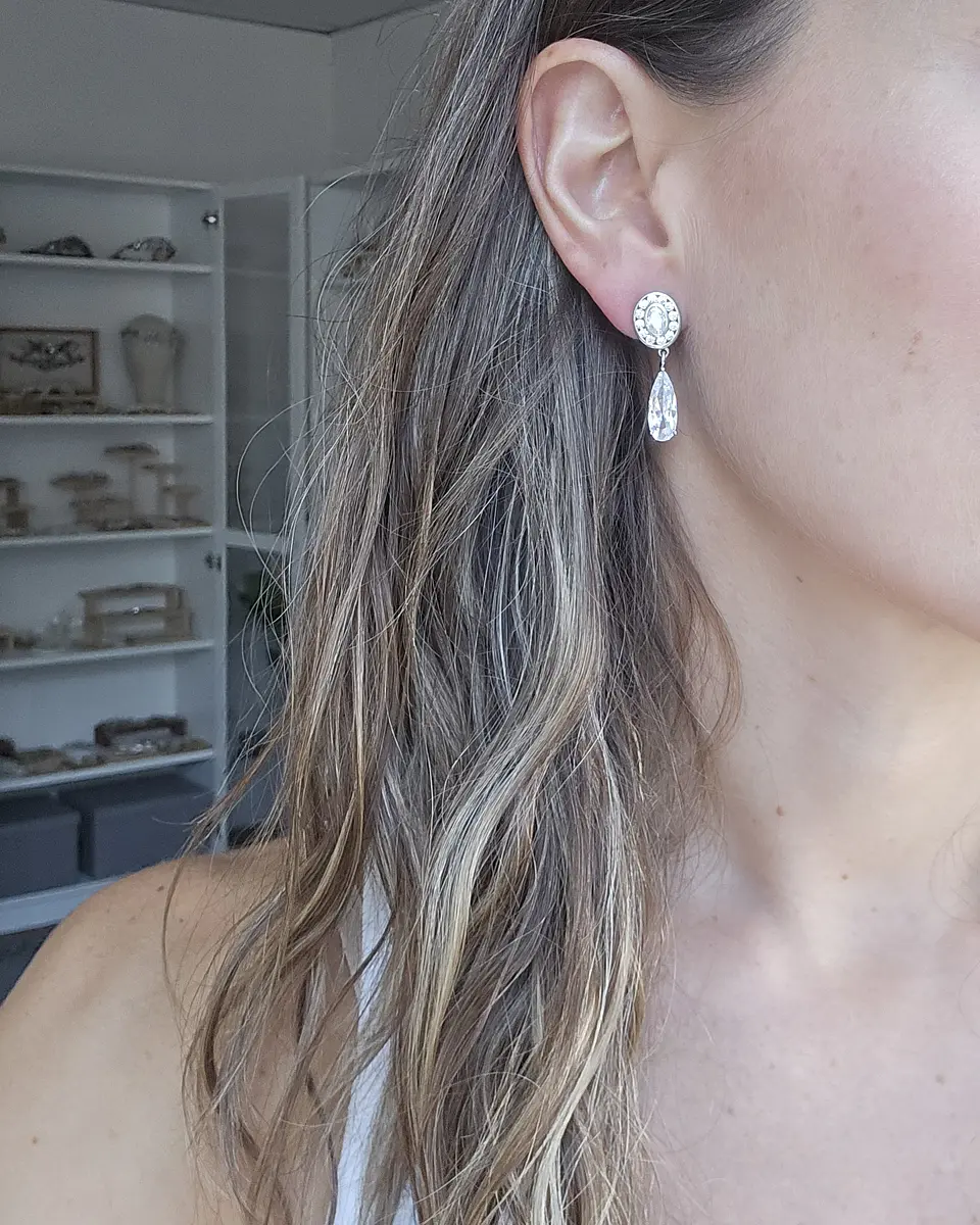 Aros clásicos vintage circonita pequeños 2