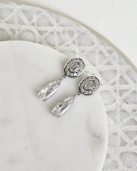 Aros clásicos vintage circonita pequeños