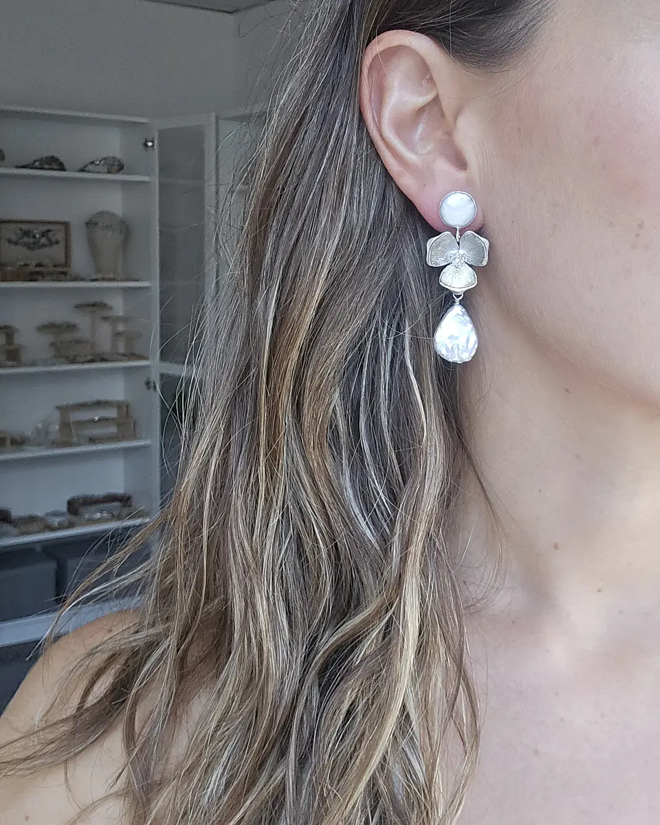 Aros perla flor y perla gota 3