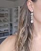 Aros perlas con circonita oro - Miniatura 4