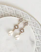 Aros retro doble circonitas y perla  - Miniatura 1