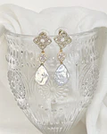 Aros vintage circonitas y perla natural gold