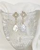 Aros vintage circonitas y perla natural gold - Miniatura 2
