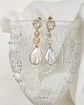 Aros circones y perla natural barroca gold - Miniatura 3