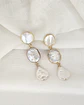 Aros nácar y doble perla gold - Miniatura 1