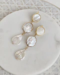 Aros nácar y doble perla gold