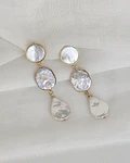 Aros nácar y doble perla gold