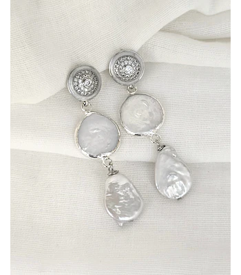 Aros vintage doble perla natural