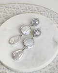 Aros vintage doble perla natural