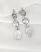 Aros vintage base cuadrada y doble perla  - Miniatura 1