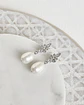 Aros hojita circonitas y perla de río silver - Miniatura 1