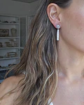 Aros circonitas y perla larga natural