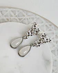Aros mini florcitas con cristal blanco - Miniatura 1