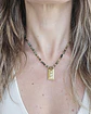 Collar ágatas verdes con placa luna y estrella - Miniatura 3