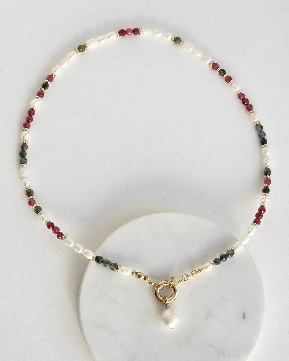 Collar perlas y piedras naturales 2