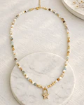 Collar amazonitas y estrella microcirconitas