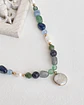 Collar piedras naturales azul y verde con perlas - Miniatura 2