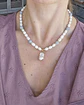 Collar perlas, agua marina y perla barroca - Miniatura 3
