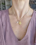 Collar virgen de los rayos con cruz circonitas