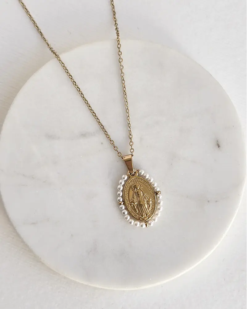 Collar virgen de los rayos perlitas