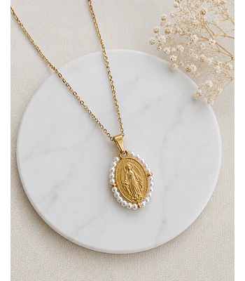 Collar virgen de los rayos perlitas