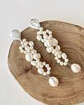 Aros perlas bordados